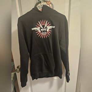 VampireFreaks Logo Goth Pistol Ammo Brass Knuckles Hoodie Sweatshirt Punk Metal